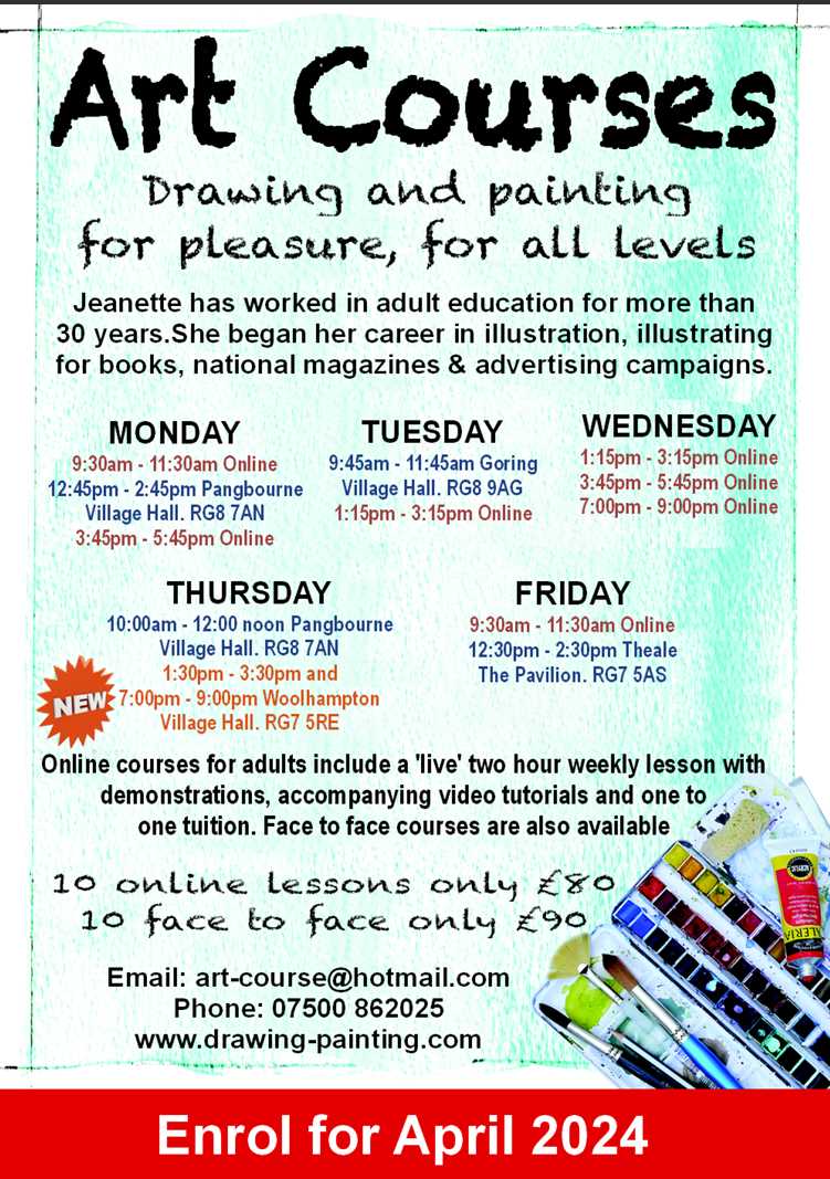 Art Courses, April 2024