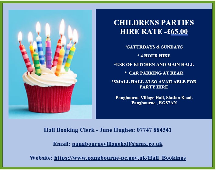 Advertisement for special children's party rate of £65